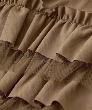 YECCA VECCA ラッフルキャミワンピース Camel