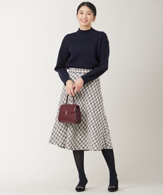 ANY SIS 【洗える】リブコンビボタン ニット ネイビー