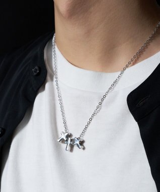 WEGO M立体モチーフ3連ネックレス