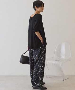 AMERICAN HOLIC ドットサテンイージーパンツ Black