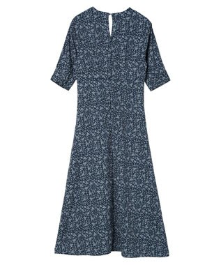 earth music&ecology 小花柄Ｖネックワンピース Navy