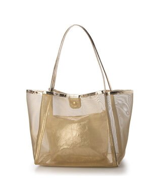 UNBILLION カシュカシュ cachecache / チュールメッシュビッグトート ゴールド