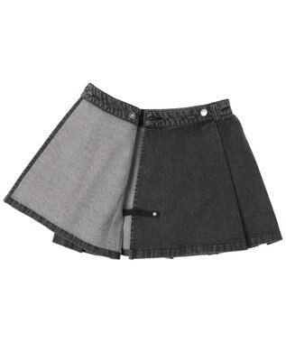 WEGO デニムラッププリーツスカート ブラックその他