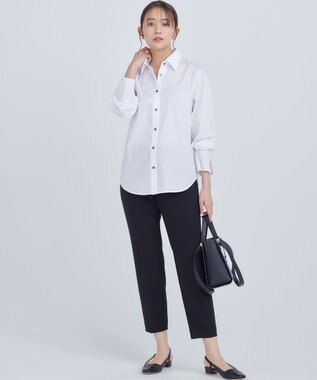 組曲 コンパクトシャーティング フレア袖シャツ アイボリー系