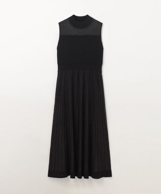 GRACE CONTINENTAL ラメシアープリーツニットワンピース ブラック