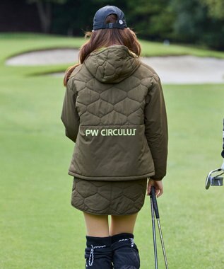 PW CIRCULUS 【WOMEN】キルティング中綿リバーシブルスカート  ゴルフウェア レディース カーキ系