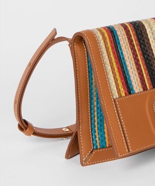 Paul Smith シグネチャーストライプラフィア ショルダーバッグ マルチカラー