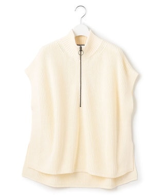 J.PRESS YORK STREET 【WOMEN】コットンニット ハーフジップポンチョ