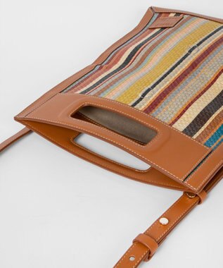 Paul Smith シグネチャーストライプラフィア ショルダーバッグ マルチカラー
