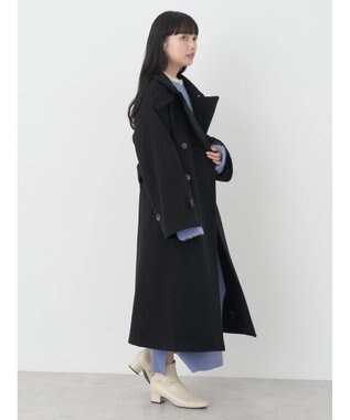 earth music&ecology ２ｗａｙカラーロングコート Black