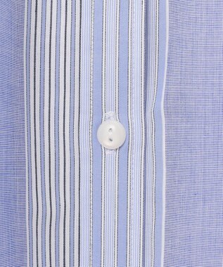 J.PRESS YORK STREET 【WOMEN】キャップスリーブ マルチストライプブラウス サックスブルー系1
