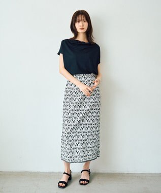 YECCA VECCA 【接触冷感】ドレープカットトップス Black
