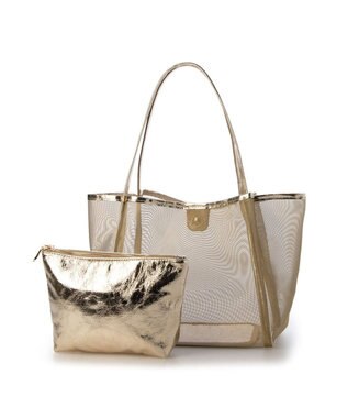 UNBILLION カシュカシュ cachecache / チュールメッシュビッグトート ゴールド