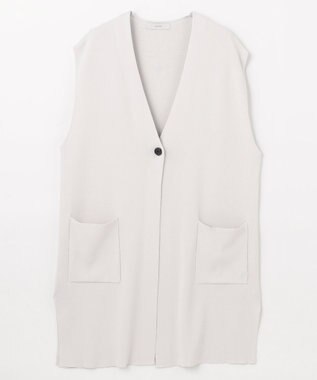 ANY L ロングニットジレ オイスター