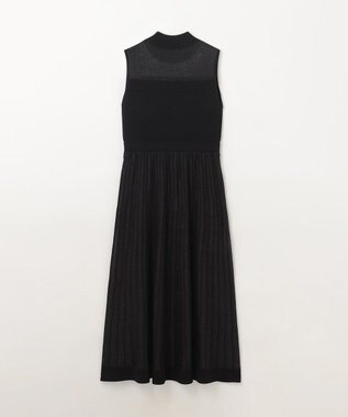 GRACE CONTINENTAL ラメシアープリーツニットワンピース ブラック
