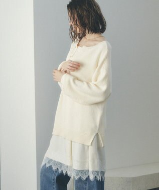 YECCA VECCA レースサテンキャミチュニック