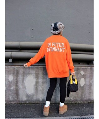 Green Parks バックロゴプリントスウェット Orange