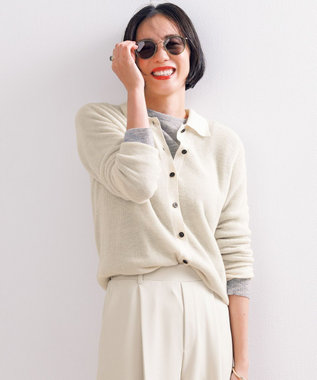 UNFILO ファインアルパカ クルーネック グレー