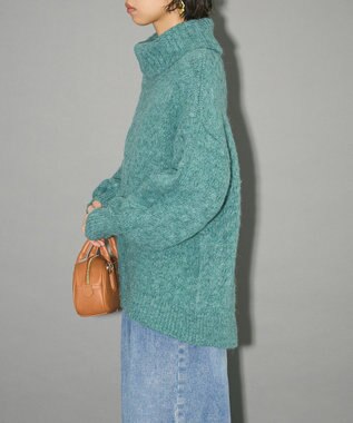 Green Parks ケーブル編みハイネックニット Green