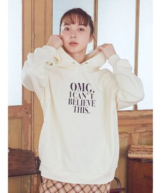 earth music&ecology ロゴスウェットフーディー Ivory