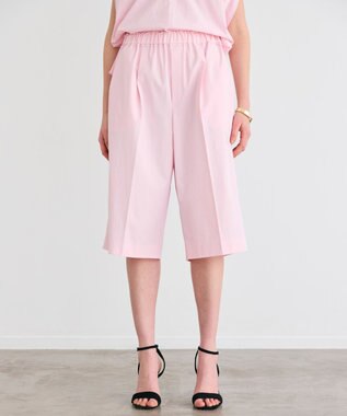 BEIGE， 【接触冷感/UVカット/洗える】YANN / ウエストゴムハーフタックパンツ