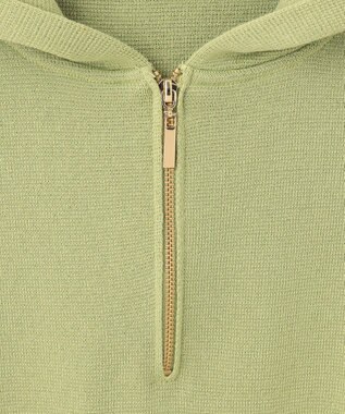 ANY 【洗濯機可】ハーフジップアップ ニットフーディ グリーン