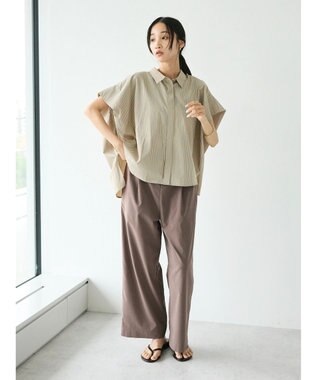 CRAFT STANDARD BOUTIQUE ステンサイドソリッドストライプブラウス① Stripe Green