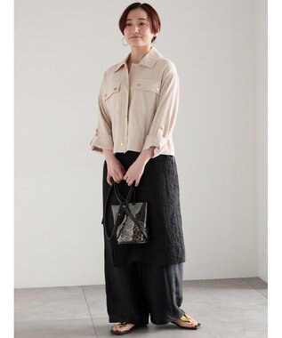 Te chichi チーフ刺繍ラップスカート付きパンツ ブラック