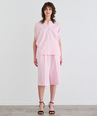 BEIGE， 【接触冷感/UVカット/洗える】YANN / ウエストゴムハーフタックパンツ Pink