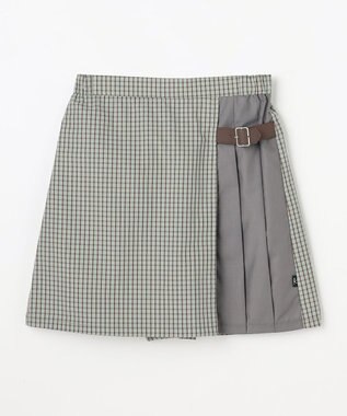 組曲 KIDS 【150-170㎝】 チェックプリーツ キュロット ミント