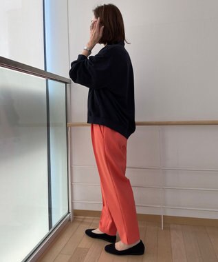 UNFILO 【VERY.3月号掲載/洗える/ストレッチ】ハイウエストカラーパンツ オレンジ