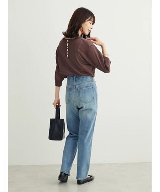 Green Parks ・ＥＬＥＮＣＡＲＥ　ＤＵＥバックパールシアー５分ニット Bordeaux