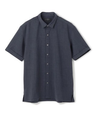 JOSEPH HOMME 【新柄】テクノボイルストレッチ レギュラーカラー半袖シャツ ネイビー系