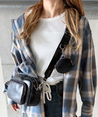 WEGO サークルポーチ付きスクエアショルダー ブラック