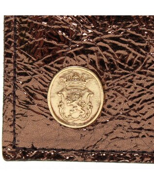 A.D.M.J. 【牛革】イタリアンレザークラックメタルロングウォレット ブロンズ