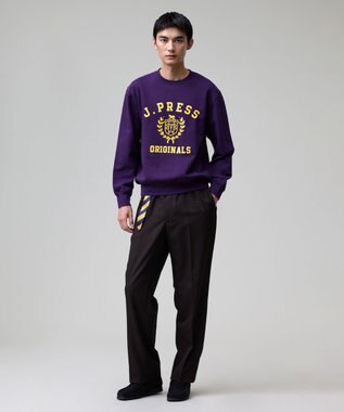 J.PRESS MEN 【J.PRESS ORIGINALS】【UNISEX】Supima Recycle Cotton CREST Logo Sweat パープル系