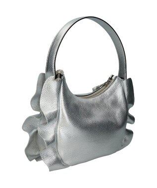 INTER-CHAUSSURES 【RIPANI】サイドフリルホーボーバッグ・ミディ シルバー