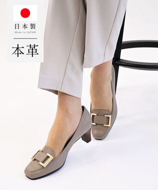 Pointer 日本製 本革バックルパンプス