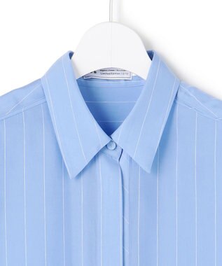 ICB 【WEB＆一部店舗限定】PreshrunkCupraStripe シャツワンピース サックスストライプ