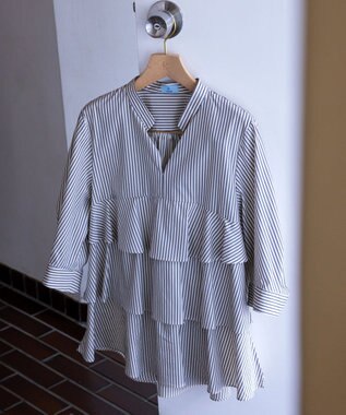 組曲 コンパクトシャーティングティアード ブラウス アイボリー系1