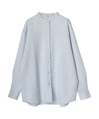 earth music&ecology フラワージャガードシャツ Sax