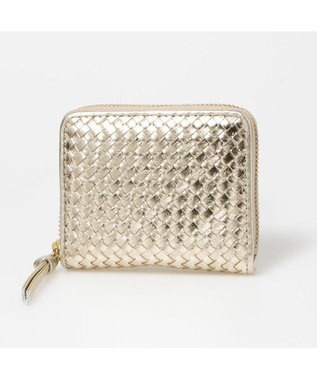 UNBILLION ペルケ perche / レザーメッシュ・ジャバラカードウォレット ゴールド