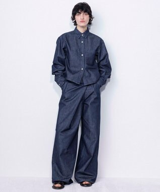 NAVE 【ReNave・セットアップ可/洗える】マーセライズデニムシャツ ネイビー系