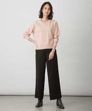 J.PRESS LADIES L マイクロライトスエード ワイド パンツ ダークブラウン系