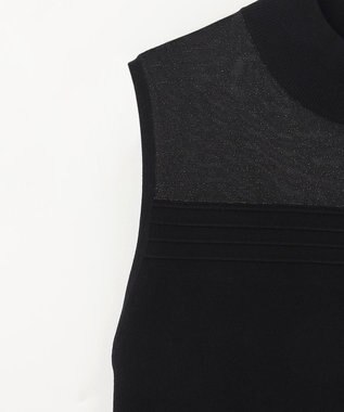 GRACE CONTINENTAL ラメシアープリーツニットワンピース ブラック