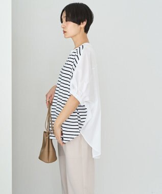 AMERICAN HOLIC 異素材ドッキングドルマンプルオーバー Border Ivory