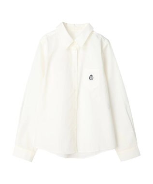 earth music&ecology ロゴ刺繍シャツ Off White