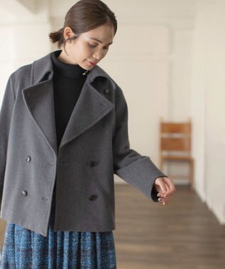 組曲 ショートビーバー ピーコート トップグレー系