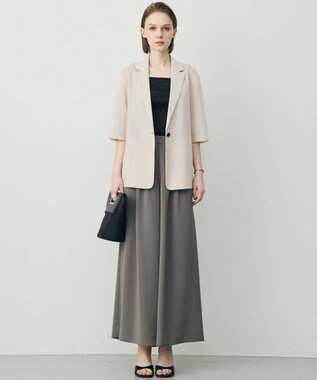 ICB L Peラミーシアータフタ 半袖ジャケット サンドベージュ