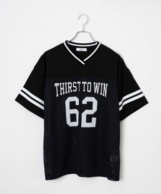 WEGO ナンバリングメッシュビッグT ブラック